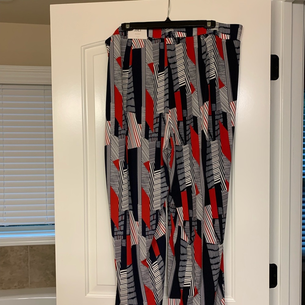 Black/White/Red Palazzo Pants